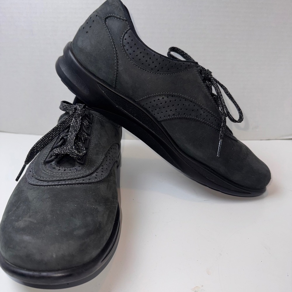 SAS Free Time Walking Shoes Women 9.5 M Charcoal Nubuck Leather Comfort Sneaker